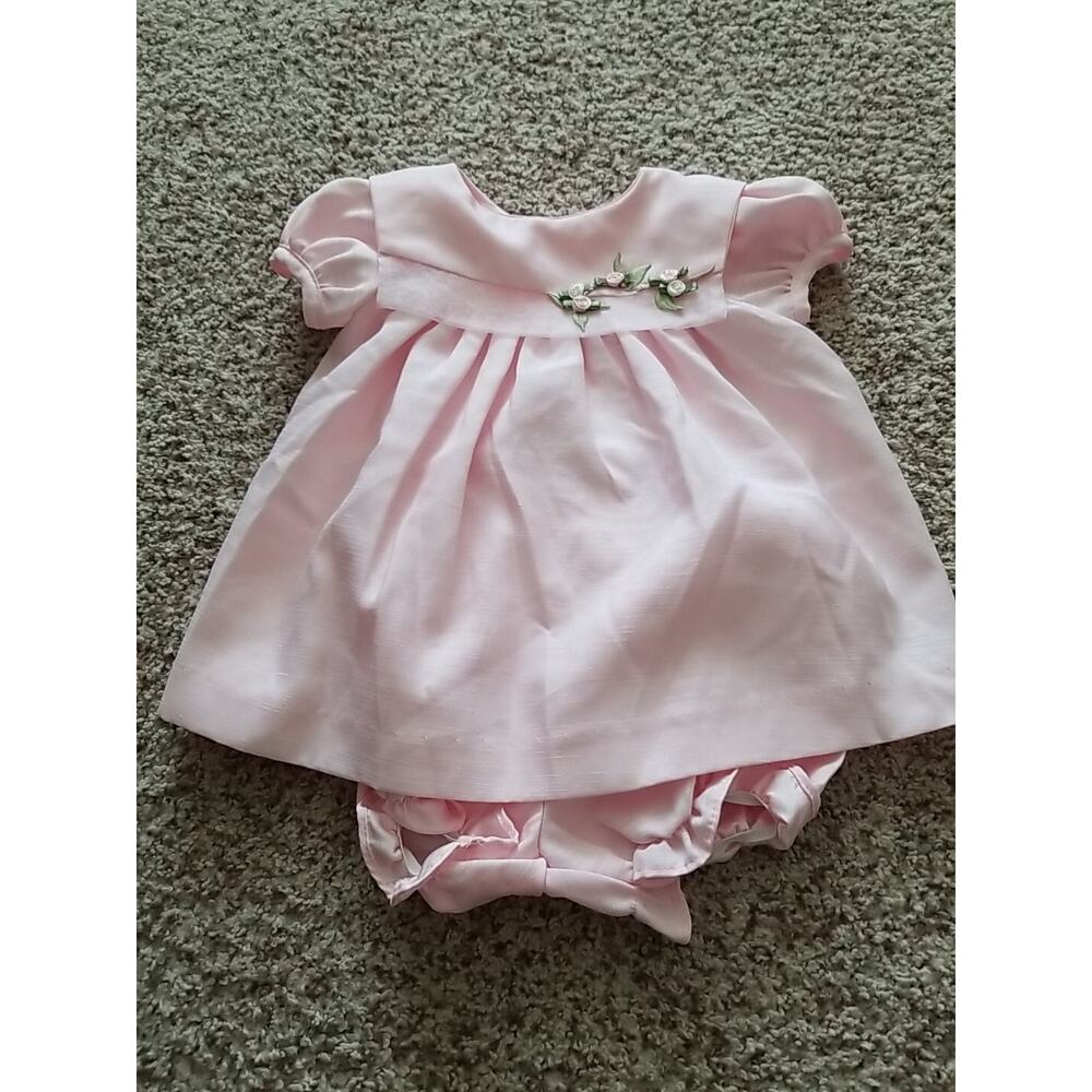 Ashley Ann Baby Infant Girls Soft Pink 2 Piece Dress And Panty Size‎ 6-9M NWOT